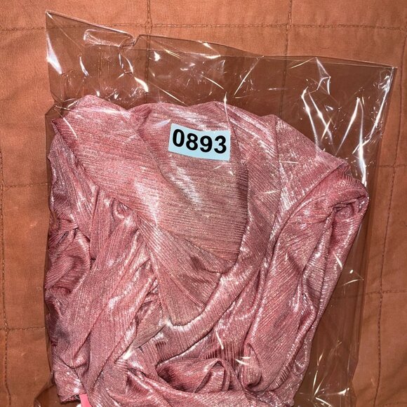 House of CB Pink Metallic Ruched Mini Skirt Size large L - Picture 8 of 8